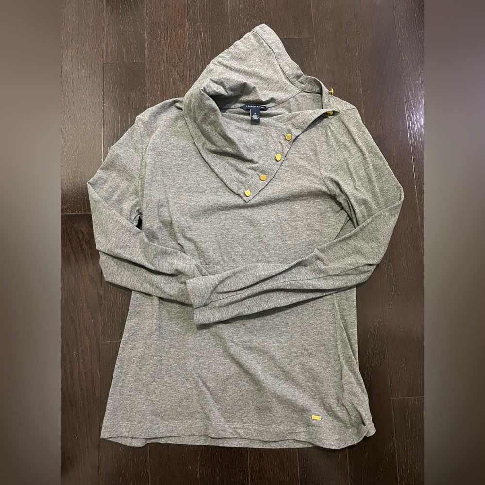 Gray Women's Sweater with Button Accents - Tommy Hilfiger
